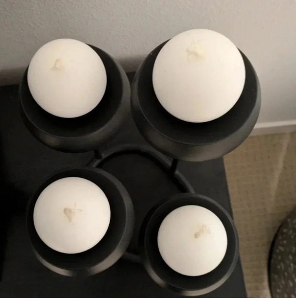 IITTALA Finland Nappula Candelabra 4-Candle Holder Dark Grey Steel Matti Klenell - Picture 4 of 7